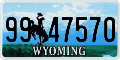 WY license plate 9947570