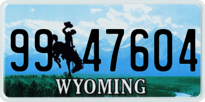 WY license plate 9947604