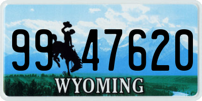 WY license plate 9947620