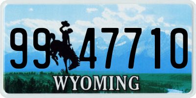 WY license plate 9947710