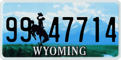 WY license plate 9947714