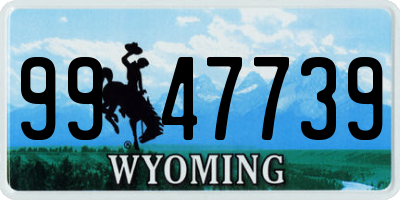 WY license plate 9947739