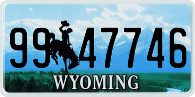WY license plate 9947746