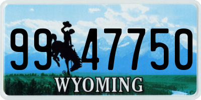 WY license plate 9947750