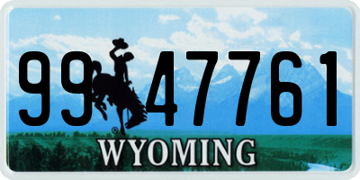 WY license plate 9947761