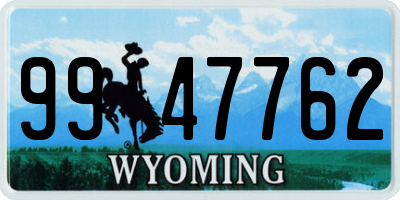 WY license plate 9947762