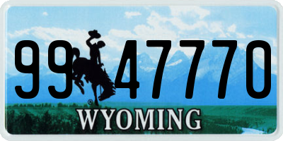 WY license plate 9947770