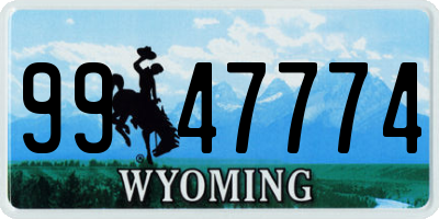 WY license plate 9947774