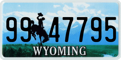 WY license plate 9947795