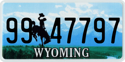 WY license plate 9947797