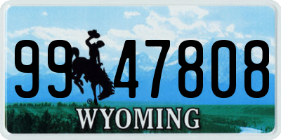 WY license plate 9947808