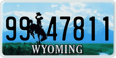 WY license plate 9947811