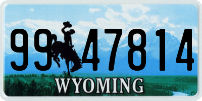 WY license plate 9947814