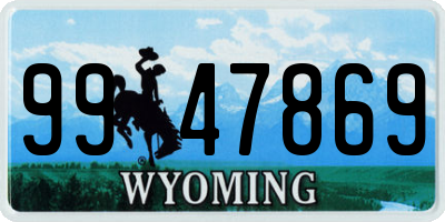 WY license plate 9947869