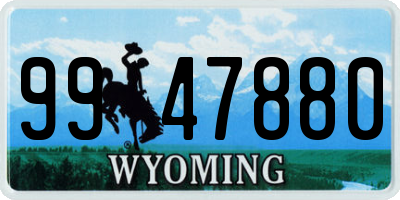 WY license plate 9947880
