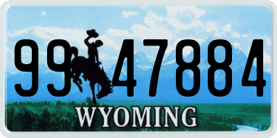 WY license plate 9947884