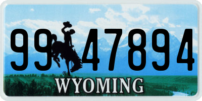 WY license plate 9947894