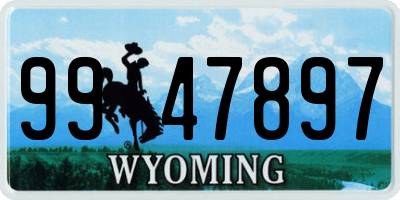 WY license plate 9947897