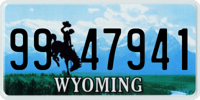 WY license plate 9947941