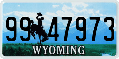 WY license plate 9947973