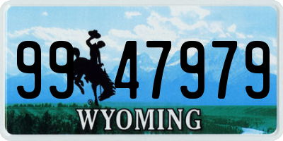 WY license plate 9947979