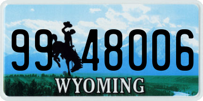WY license plate 9948006
