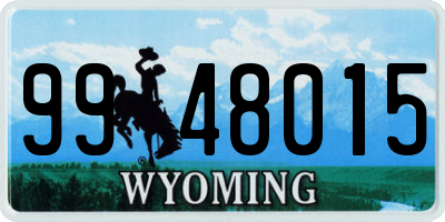 WY license plate 9948015