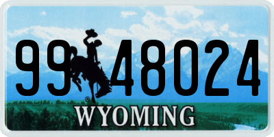 WY license plate 9948024