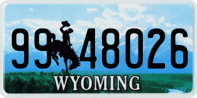 WY license plate 9948026