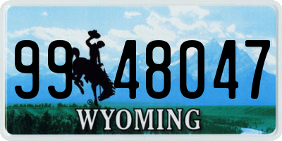 WY license plate 9948047