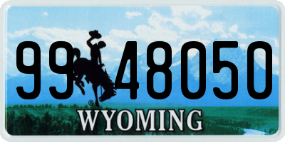 WY license plate 9948050