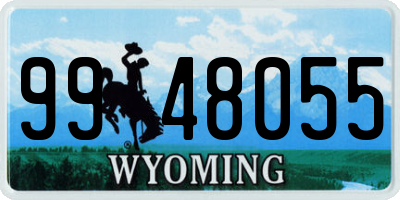 WY license plate 9948055