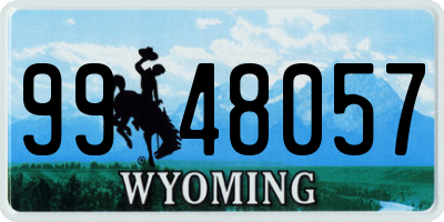 WY license plate 9948057