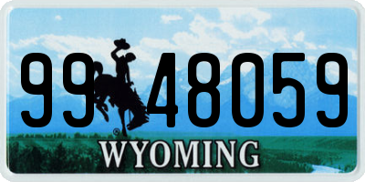 WY license plate 9948059