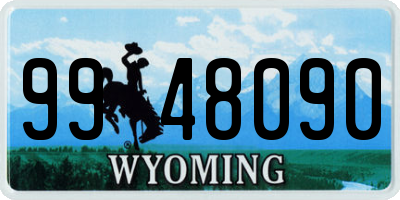 WY license plate 9948090