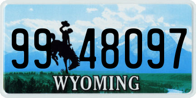 WY license plate 9948097