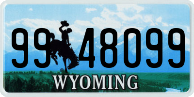 WY license plate 9948099