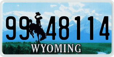 WY license plate 9948114