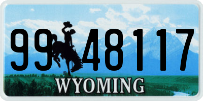 WY license plate 9948117