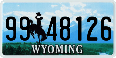WY license plate 9948126