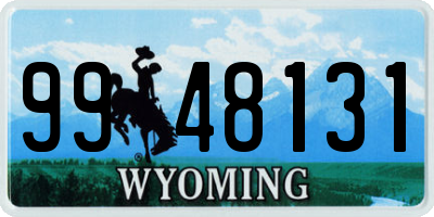 WY license plate 9948131
