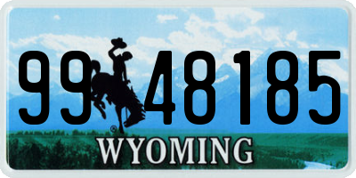 WY license plate 9948185
