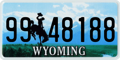 WY license plate 9948188