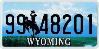 WY license plate 9948201