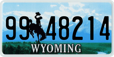 WY license plate 9948214