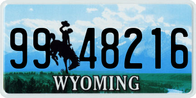 WY license plate 9948216