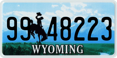 WY license plate 9948223