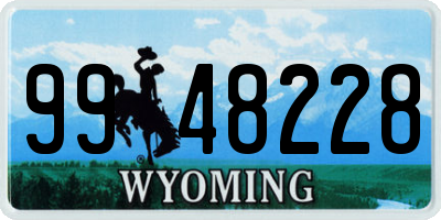 WY license plate 9948228