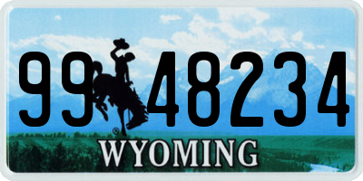 WY license plate 9948234