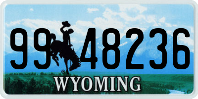 WY license plate 9948236